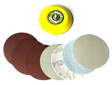 30ps 75-80mm disque de ponçage disques de ponçage disque 800/1000/1200/1500/2000/3000 papier avec 1pcs 6mm tige 3 pouces plaque de tampon abrasif polonais pour tourner la meuleuse électrique