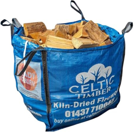 Celtic Timber Kiln-Dried Firewood Logs w/ 10-20% Moisture Content for Wood Stoves & Open Fires - Clean Burning for Home Heating - Hardwood Logs – Available in 22kg Nets or 250kg bulk bags