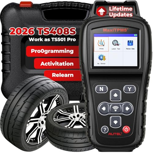 Autel MaxiTPMS TS408 Herramienta de Diagnóstico y Servicio de Los Neumáticos, Restablecimiento del TPMS, Activación del Sensor, Programa para MX-Sensors sin Cable OBD2(Actualización de TS401)