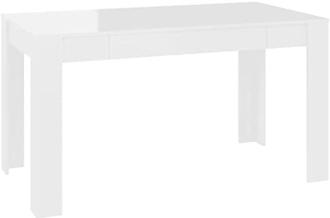 vidaXL Esstisch mit simplen Linien Küchentisch Esszimmertisch Speisetisch Tisch Esszimmer Küche Esszimmermöbel Hochglanz-Weiß 140x74,5x76cm Holzwerkstoff