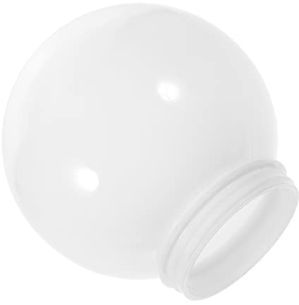 HOMSFOU Pantalla de lámpara esférica para valla exterior, lámpara de candelabro, lámpara de repuesto, poste de bola, pantalla de lámpara, luz