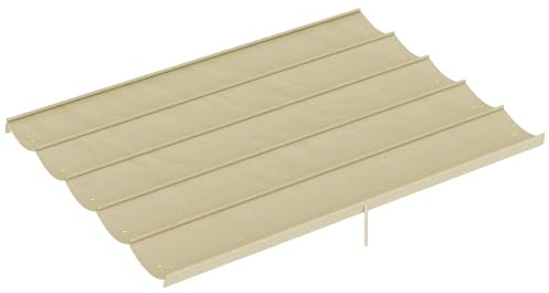 Outsunny Toile de Toit pour Pergola Rétractable 4 x 3 m Beige | Tonnelle, Toile Uniquement 250x255cm, Ombrage Extérieur