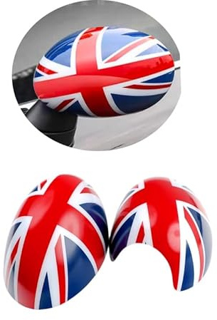 ANZIWU MINI R55-R61 Union Jack Wing Mirror Cover, Side Mirror Caps Cover for Mini Cooper One/S/JCW R Series R55 R56 R57 R58 R59 R60 R61 (Union Jack Blue, Manual Folding Mirrors R Series R55-61)