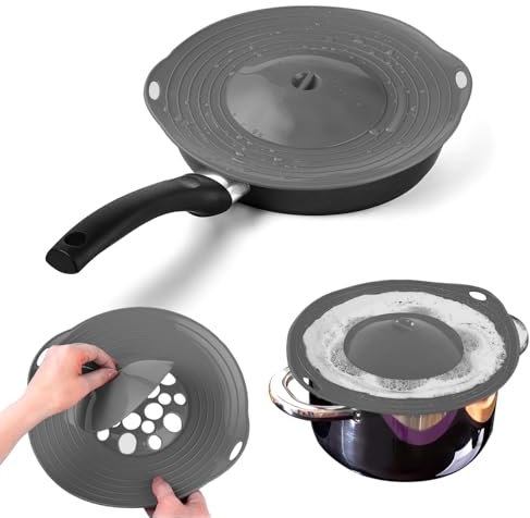 LURNODY Tapa Silicona para Olla y Sartén, Antisalpicaduras para Microondas, Cubierta Antidesbordamiento para Ollas de Entre 15-28 Cm de Diámetro