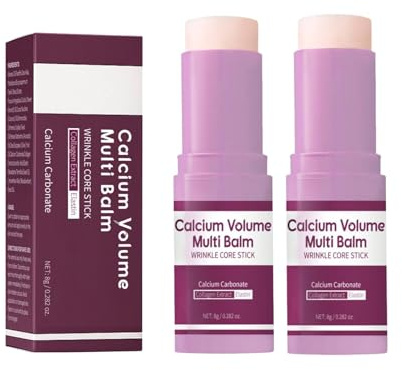 2PC Baumes Anti-rides Rebondissantes,Baume Yeux Stick,Anti-Aging and Firming Korean Skincare Stick,Multi Purpose,Creme hydratante Postuler à Le Visage, Les Yeux,Les Lèvres,Le Cou La Peau