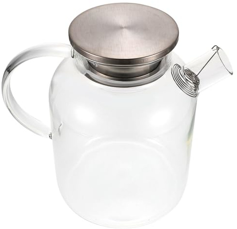 IMIKEYA Bouilloire en Verre 16 L Couvercle en Acier Inoxydable Récipient à Eau Décoratif Transparent Théière en Verre Grosse Capacité pour Boissons Froides et Thé Glacé