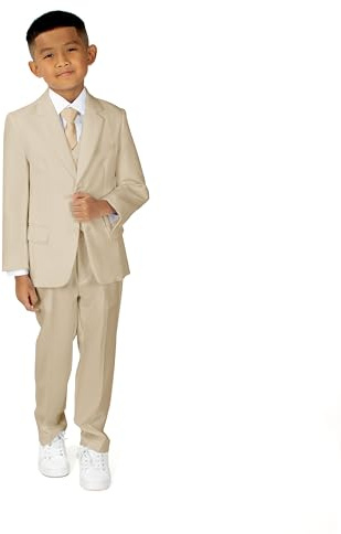 Spring Notion Big Boys' Modern Fit Khaki Suit Set 10