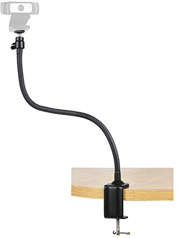 AceTaken Webcam Stand - 25 inch Gooseneck Clamp Desk Webcam Mount Arm for Logitech Webcam C920s C920 C930e C922x C930 C922 C925e C615 Brio