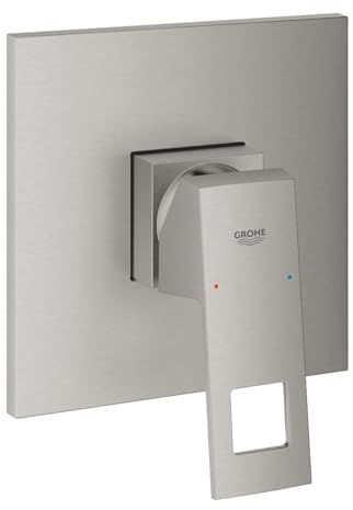 GROHE Eurocube | Badarmatur - Einhand-Brausebatterie | Fertigmontageset für Rapido SmartBox | supersteel | 24061DC0