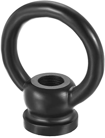 sourcing map Ösenmutter 50kg max. Belastung M10 Gewinde Ringform Weibliche Schlaufe für Hängelampe Kronleuchter Eisen Schwarz
