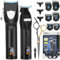 YiLFo Hair Clippers Men, Beard Trimmer Men, Professional Hair Trimmer Set, Cordless Barber Clippers for Haircut, Rechargeable Electric Beard Grooming Kit, Zero Gap Shaver, LCD Display