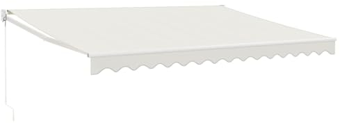 vidaXL Tenda da Sole Retrattile Crema 4x3 m in Tessuto e Alluminio