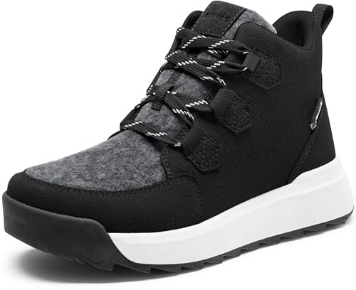 AIRHAS Women's Winter Warm Snow Boots for Women Comfortable Water-Resistant Womens Ankle Boots Fashion Booties(black,7.0)