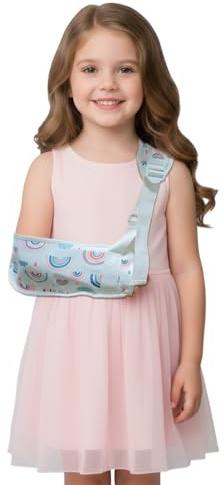 GZFQJJ Kids Arm Sling for Shoulder Injury & Post-Surgery Recovery Adjustable & Comfortable Shoulder Support Fits Both Arms (Rainbow, Large)