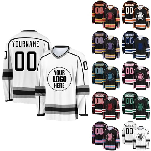 Generico Maglie da Hockey Personalizzate,Maglie da Hockey Vergini Personalizzabili con Squadra/Numero/Nome Personale,Maglie da Hockey Personalizzate per Uomo, Donna, Adolescente e Bambino