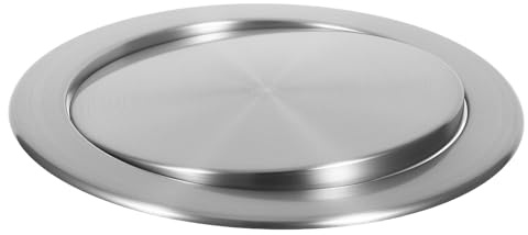 KHBUAB Tapa Abatible de Cubo de Basura Empotrada de Acero Inoxidable, Cubierta para Contenedor de Encimera, Conducto de Residuos para Cocina y Baño, Sistema Integrado para Desechos