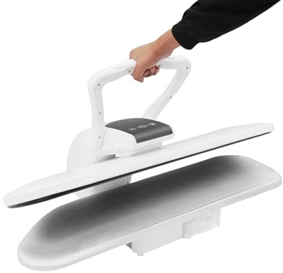 Presse à vapeur 36 pouces Machine à repasser avec planche à repasser pour la maison, fer à repasser à vapeur professionnel, noir (prise européenne) (blanc)