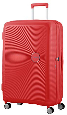 American Tourister Soundbox - Spinner L Erweiterbar Koffer, 77 cm, 97/110 L, Coral Red