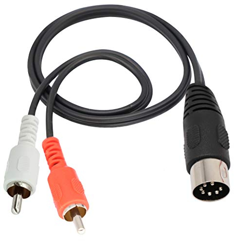 zdyCGTime 2 RCA auf DIN 7 Poliger Verlängerungskabel, Din 7 Pin Männlich auf 2 RCA Männlich-Stecker Audiokabel,Kompatibel mit Bang & Olufsen B & O, Naim, Quad,Stereoanlage.(0.5 M).