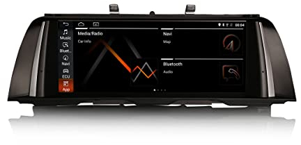 Erisin 8-Kern 4GB+64GB 10.25 Zoll Android 14 Autoradio 1Din GPS Navigation für BMW 5er F10 F11 CIC System Unterstützt iDrive CarPlay Android Auto WiFi Bluetooth DAB+ USB TPMS Touchscreen Canbus