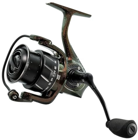 Abu Garcia Spinnrolle, Spike S Spinnrollen, Raubfischangeln, Süßwasserangler, Barsch, Hecht, Zander, schwarz, 5,2:1 Übersetzung, robust und leicht, 7+1 Kugellagerzahl