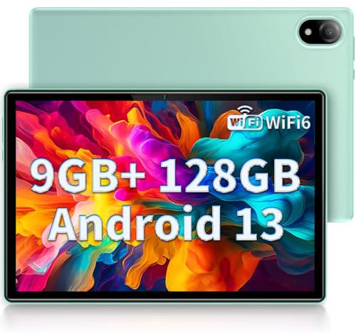 DOOGEE U10 Tableta 10.1 Pulgadas, Android 13, 9GB RAM+128GB ROM, 1280 * 800 IPS, TÜV, 5060mAh, Face ID, OTG, Bluetooth 5.0, 8MP+5MP, Verde