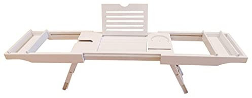 ILSMU Plateau de Baignoire Extensible pour la Maison, Support pour téléphone Portable et Ordinateur, antidérapant, Caddie de Baignoire Spa, Organisateur, étagère de Rangement pour Salle de Bain