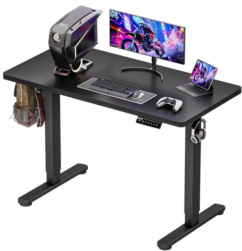 BIZUM Standing Desk Electric Adjustable Computer Desk-Stand up Desk Office Gaming Home Office Memory Desks 48x24 inches Black