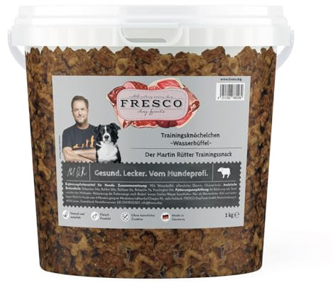 FRESCO Dog Martin Rütter Trainingsknöchelchen Wasserbüffel 1kg | Hundeleckerlies | aus frischem Fleisch | 100% frische Zutaten | für Belohnung, Training und als Snack für Zwischendurch