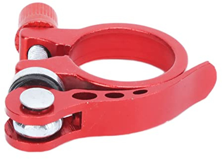Sattelstützenklemme 3cm |Schnellspanner aus Aluminiumlegierung für Bergfahrten |Sattelrohrclip/Ride-Sattelstütze/Ride-Sattelklemme |Sicherer Verriegelungsbolzen (Rot)