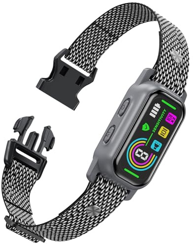SWHC Collare Antiabbaio Per Cani, Collare Addestramento Cani, Impermeabile IP67, Rilevamento Intelligente Dei Guaiti, Ricaricabile, Batteria a Lunga Durata, Per cani Piccoli E Grandi (Grigio)