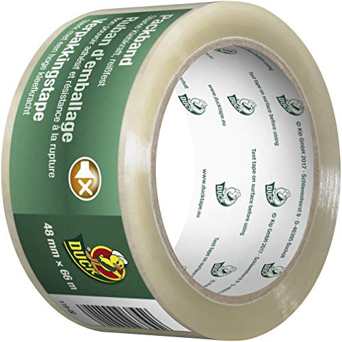 Duck Packung mit 1 Rolle mit 48 mm x 66 m transparentem Klebeband