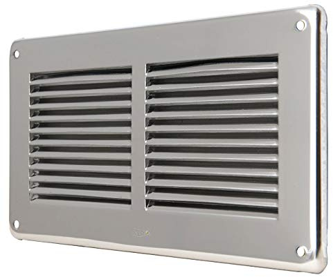 La Ventilazione GIN20 - Rejilla de ventilación rectangular de acero inoxidable 430 para sobreponer - Dimensiones: 240 x 140 mm
