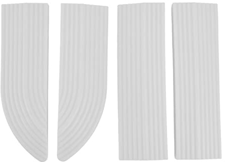Universal Kehrmaschinen-Klettermatte, 4-teilige Gummi-Treppenrampe, Montagefrei für Kehrmaschinen, Elektroroller und Rollstühle, Weiß