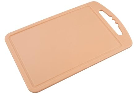 Fackelmann Summer Party Tagliere da 24 x 15 cm, in plastica, adatto per tagliare e servire alimenti e snack, lavabile in lavastoviglie, colore arancione pastello, Made in Germany, 1 pz.