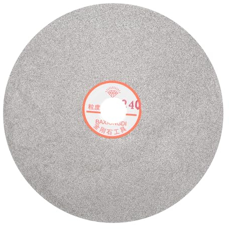 sourcing map Disque de ponçage diamant - 200 mm - Grain 240 - Trou d'arbre de 2,5 cm - Disque plat de polissage pour pierre précieuse, carrelage, porcelaine, verre, pierre, métal