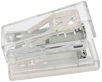 Tacker Büro Hefter Heftgerät Klein Mit Heftklammern Multifunktion Mini Handheld Tragbar Klein Bindungsstärke 20 Seiten (Transparent,60x20x43mm)