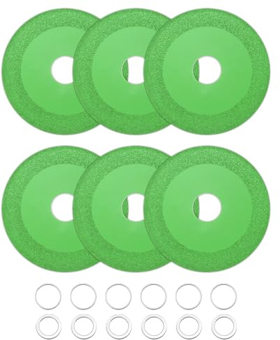 sourcing map 6 Pack Glass Cutting Disc 4 Inch for rotary tool Diamond Cutting Disc Ultra-Thin Saw Blade Wheel with 7/8 Arbor for Cutting Grinding Jade Crystal Tile Ceramic