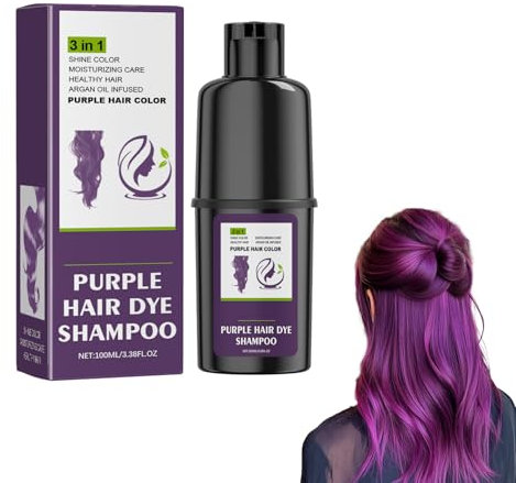 Lila Haarfärbendes Shampooing, Hair Dye Shampoo, Lang anhaltende Farbintensität, Feuchtigkeitsspendende Pflege, Farbauffrischung für Zuhause, Farbton-Schutz Shampoo für tägliche Anwendung