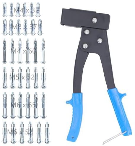 Alicates de Montaje para Juego de Tacos para Cavidades, Juego de Anclajes para Placas de Yeso, Con 36 Taco para pared Anclaje para Cavidades, Herramienta de Fijación de Anclajes de Pared, Para Madera