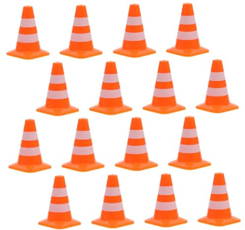 GALPADA 16pcs Mini Traffic Cone Models Material Educational Road Signs for School Teaching Aids Early Childhood Safety Awareness Play