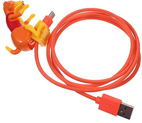 WOONEKY Creative Dog Shaped Type-c Charging Cable Portable Usb Charger Cable for Smartphones Girls and Men Home Use Orange Color
