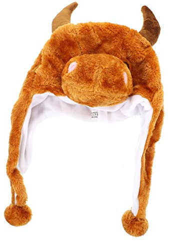VICASKY 1Stk Kuhhut mit beweglichen Ohren Stirnband mit Kuhohren Ohr Stirnband dummer Hut kuscheltier Kleider plüschiger kuhhut lustiger Hut Karikatur Partyhut tierischer Hut Kleidung Kind
