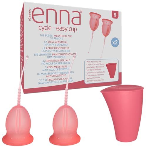 enna cycle easy - 2 Copas Menstruales y Caja Esterilizadora, TALLA S