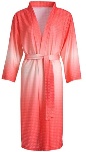 Morgenmantel Damen Leicht, Flauschig Hauskleid Baumwolle Bademäntel Reisebademantel Musselin Frottee Leicht Sauna Hausmantel Morgenmantel Lang Sommer Waffelpique Bademantel