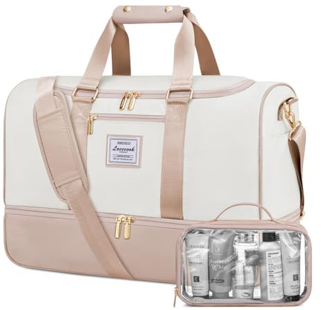 LOVEVOOK Reisetasche Damen, 37L Weekender Travel Bag Kliniktasche Geburt mit Kulturtasche, Schuhfach & Nassfach, Wasserdicht Sporttasche Gym Yoga Bag, Handgepäck Tasche für Sport Urlaub Flugzeug