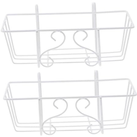 BESPORTBLE Supports Suspendus Installation Facile pour Pots de Fleurs en Fer Lot de 2 Blanc pour Balcons et Jardins