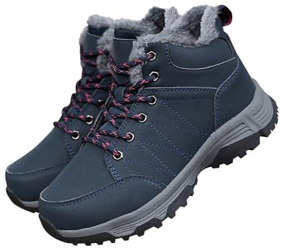 SAUTRV Bequeme Winterschuhe aus Baumwolle, rutschfeste Stiefel für Damen, Stiefel, Waetpoof Damen-Winterschuhe, Größe 43, blau, 38.5 EU