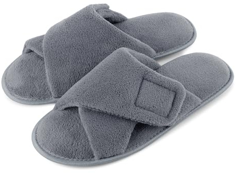 riemot Zapatillas Casa Hombre, Pantuflas Ajustables con Puntera Abierta, Suaves, Cómodas, Antideslizantes Aptas para Diabéticos 42-47 EU