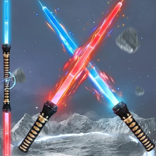 Spada Laser RGB 15 Colori, 2 in 1 Spada Laser Giocattolo, Spada Laser per Bambini, Soundfont di Battaglia di Film Simulati, Lightsaber Light Up Toy per Adulti e Adolescenti, Spade Laser per Bambin